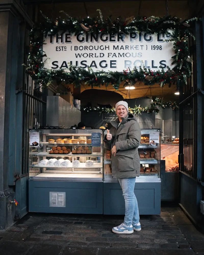 Ginger Pig kraam op Borough Market in Londen